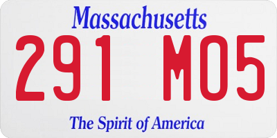 MA license plate 291MO5