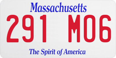MA license plate 291MO6