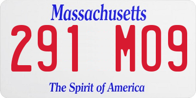 MA license plate 291MO9