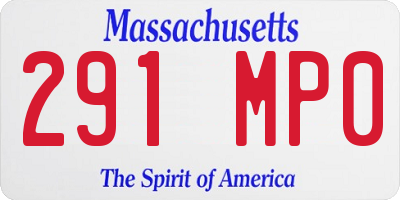 MA license plate 291MP0