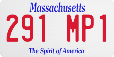MA license plate 291MP1