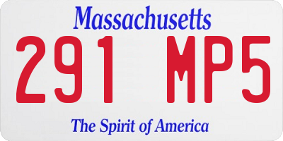 MA license plate 291MP5