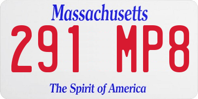 MA license plate 291MP8