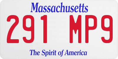 MA license plate 291MP9