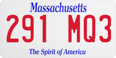 MA license plate 291MQ3