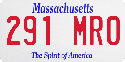 MA license plate 291MR0