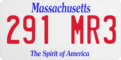 MA license plate 291MR3