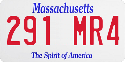 MA license plate 291MR4