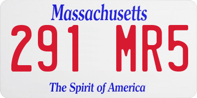 MA license plate 291MR5