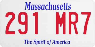 MA license plate 291MR7