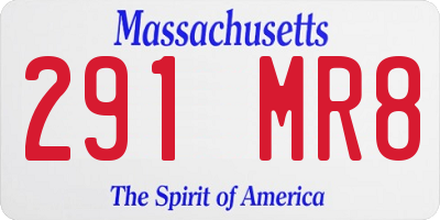 MA license plate 291MR8