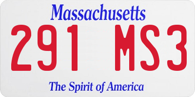 MA license plate 291MS3