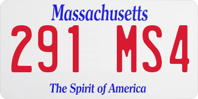 MA license plate 291MS4