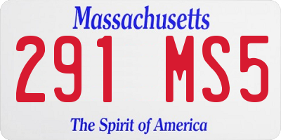 MA license plate 291MS5