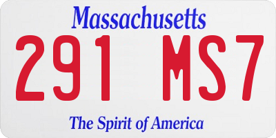 MA license plate 291MS7