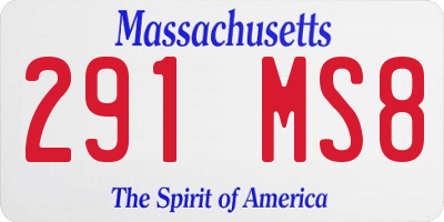 MA license plate 291MS8