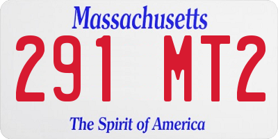 MA license plate 291MT2