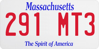 MA license plate 291MT3