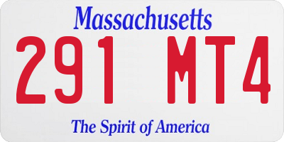 MA license plate 291MT4