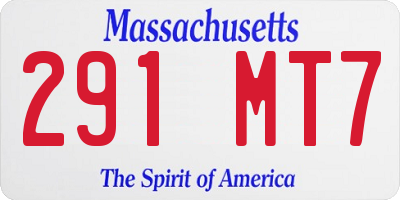 MA license plate 291MT7