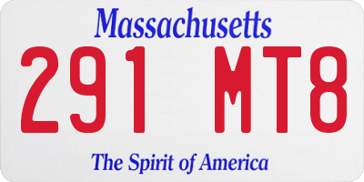 MA license plate 291MT8