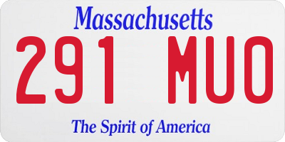 MA license plate 291MU0
