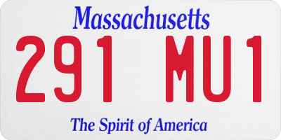 MA license plate 291MU1