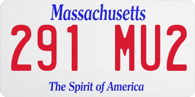 MA license plate 291MU2