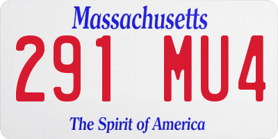 MA license plate 291MU4