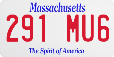 MA license plate 291MU6