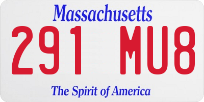 MA license plate 291MU8