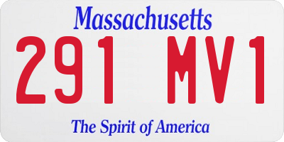 MA license plate 291MV1