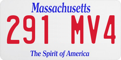 MA license plate 291MV4