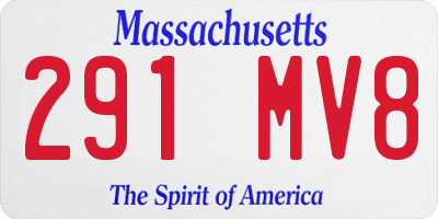 MA license plate 291MV8