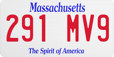 MA license plate 291MV9