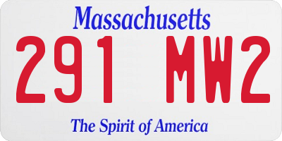 MA license plate 291MW2