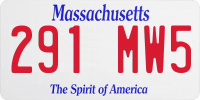MA license plate 291MW5