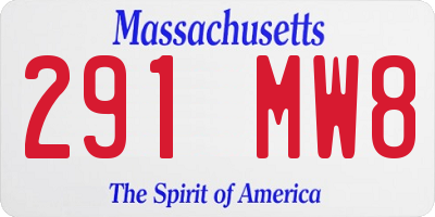MA license plate 291MW8