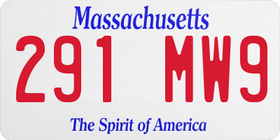 MA license plate 291MW9