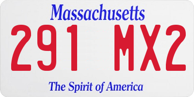 MA license plate 291MX2