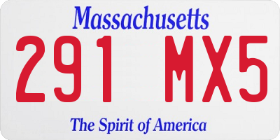 MA license plate 291MX5