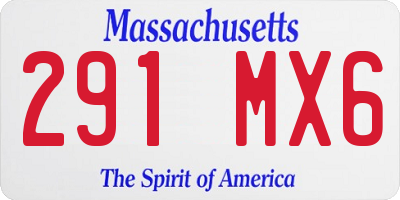 MA license plate 291MX6
