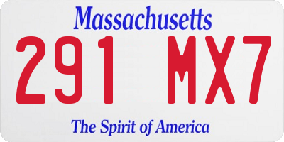 MA license plate 291MX7