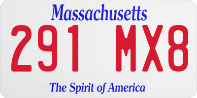 MA license plate 291MX8