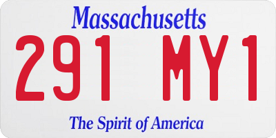 MA license plate 291MY1