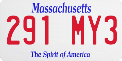 MA license plate 291MY3