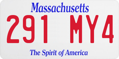MA license plate 291MY4