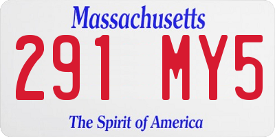 MA license plate 291MY5