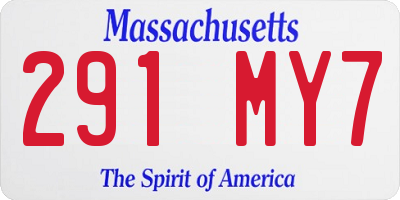 MA license plate 291MY7