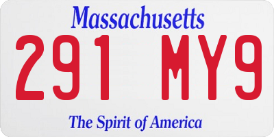 MA license plate 291MY9